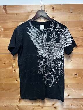 Y2K  Victorious Graphic Cyber  Goth Grunge Cross Wings Skater MMA Style medium